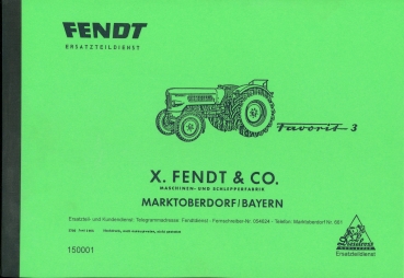 Ersatzteilliste für Fendt Typ Favorit 3, 3 S